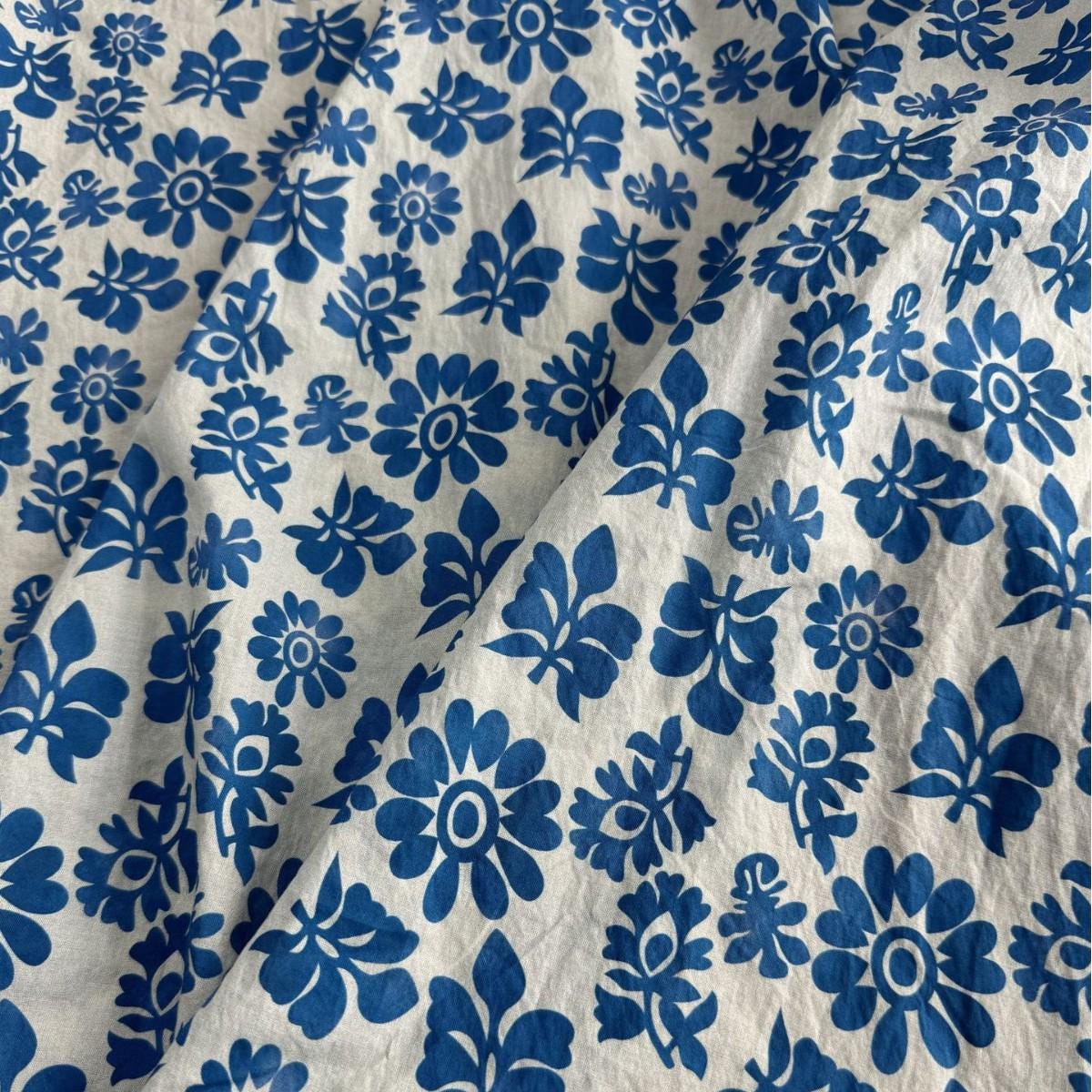Tissu en coton imprimé au bloc : style indien estampé à la main - Couture et loisirs créatifs