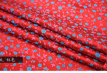 Floral Silk Brocade Fabric: Delicate Tangled Flowers, 45"W