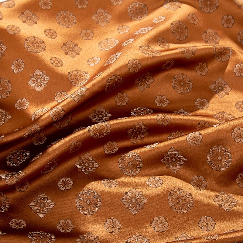 Pipa Flower Brocade Fabric: 59" Jacquard Silk Rayon Blend