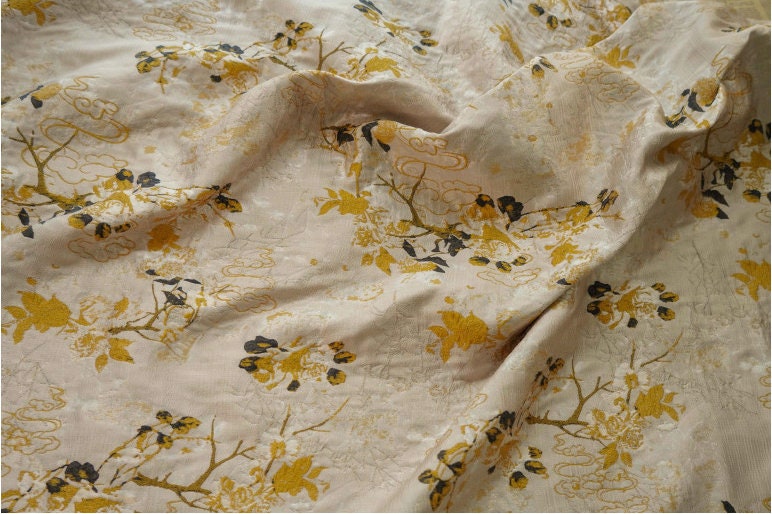 Cloud Jacquard Fabric: 3D Relief Polyester Nylon Blend, 55" Wide