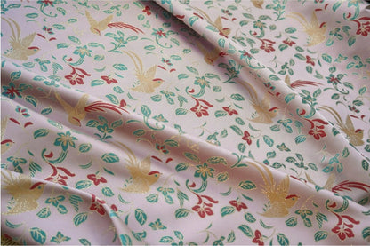 Birds Jacquard Satin Fabric: Brocade Sewing Material, 59"W