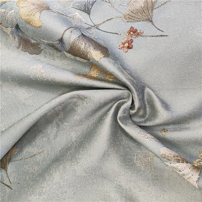 Ginkgo Pattern Jacquard Satin Fabric: Costume, Upholstery, Sewing (55"W)
