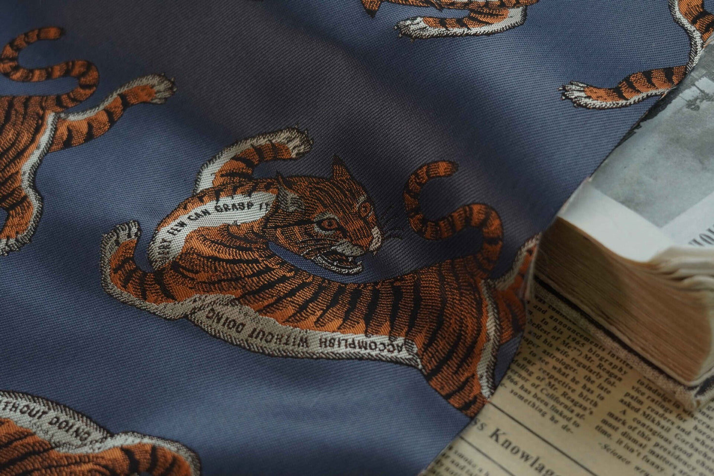 Tiger Jacquard Fabric: Cartoon Style Polyester Drapery, Upholstery - 59"W