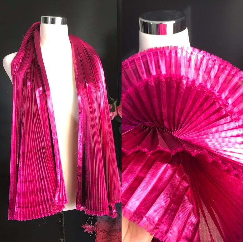 Mermaid Pleated Organza Fabric: Iridescent Gown & Costume Material