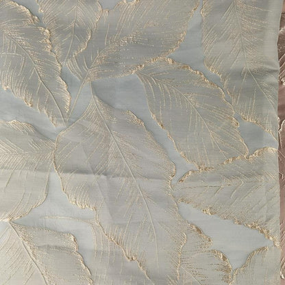 Gold Thread Leaf Jacquard Fabric: 3D Texture Upholstery, Prom Dress Sewing (55" W)