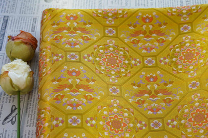 Gold Brocade Fabric - Mandarin Duck Song Jacquard, 59"W