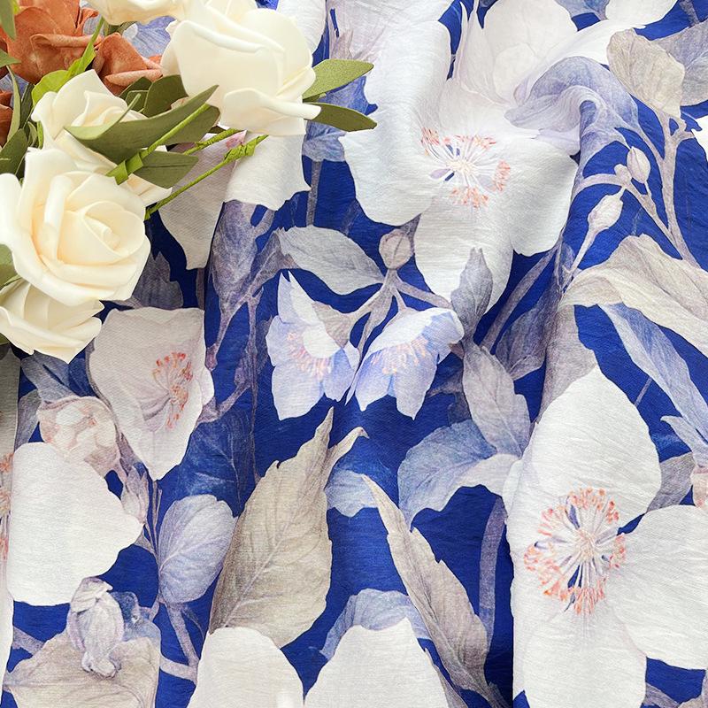 Magnolia Flower Tencel Ramie Fabric: Sewing, Decor, Costume - By The Meter