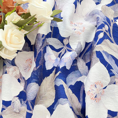 Magnolia Flower Tencel Ramie Fabric: Sewing, Decor, Costume - By The Meter