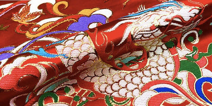 Dragon Brocade Fabric: 59"W Silk Rayon Blend, Traditional Sewing