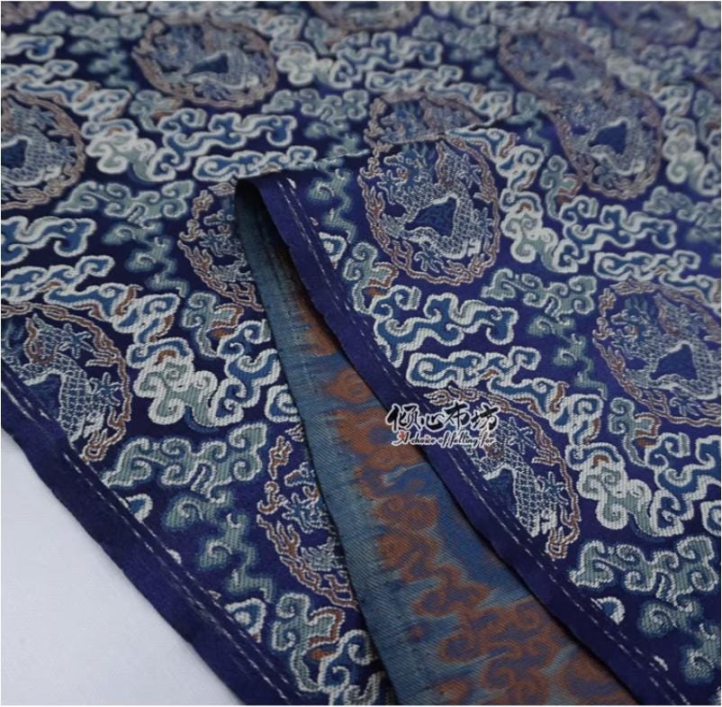 Silk Brocade Fabric: Chinese Song Dynasty Style, 29.5" Wide