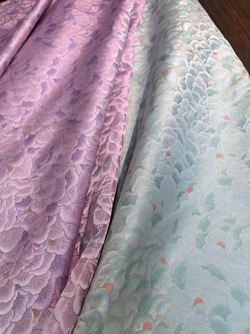 Nishijin Woven Jacquard Fabric ��� Japanese Eight-Treasure Kaleidoscope Patte" wide