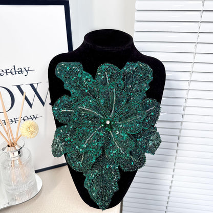 3D Floral Lace Appliqu�� ��� Beaded Sequin Flower Patch, Se
