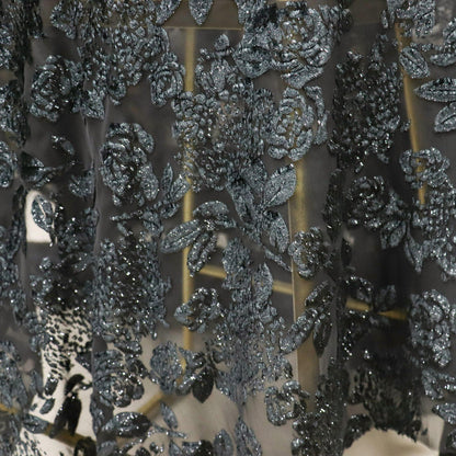 Burnout Floral Viscose Velvet Fabric: Soft Drape for Kimono, Costume