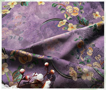 Purple Mist Jacquard Xiangyun Rayon Silk Fabric ��� Handwoven Floral Brocade for Dress, Gown, Wedding, Craft, DIY Sewi"W