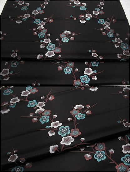 Plum Blossom Brocade Fabric: Chinese Jacquard Silk Rayon Blend (29.5" Wide)