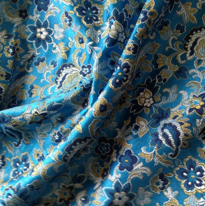 Floral Brocade Fabric: Silk Rayon Blend, Cheongsam Qipao Material (29.5" Wide)
