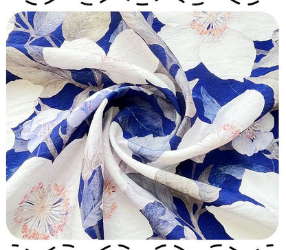 Magnolia Flower Tencel Ramie Fabric: Sewing, Decor, Costume - By The Meter