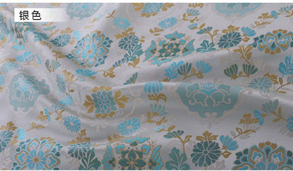Tissu brocart à motifs floraux : Costume chinois Tang Han, couture et matelassage (53")