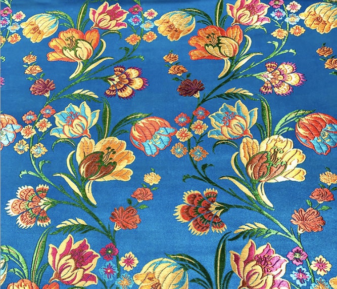 Floral Brocade Fabric: 29.5" Wide Cheongsam Qipao Sewing Fabric