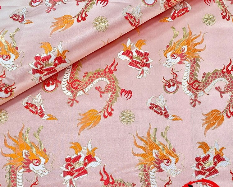 Dragon Jacquard Brocade Fabric: 59"W Rayon Polyester Upholstery