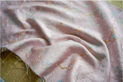 Pink & Gold Jacquard Fabric: 3D Upholstery, Costume, Decor (57"W)