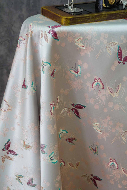 Butterfly Jacquard Brocade Fabric: Japanese Style Damask (By The Meter)