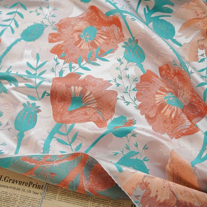 Reversible Rose Jacquard Fabric: Embossed 3D Woven Material, 56"W - Poppylollipop