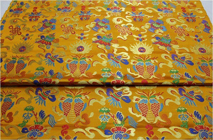 Pisces Double Fish Silk Brocade Fabric: Cheongsam Fabric, Home Decor - Poppylollipop