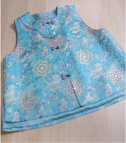 Auspicious Baoxiang Flower Brocade Fabric: 55"W Tibetan Robes