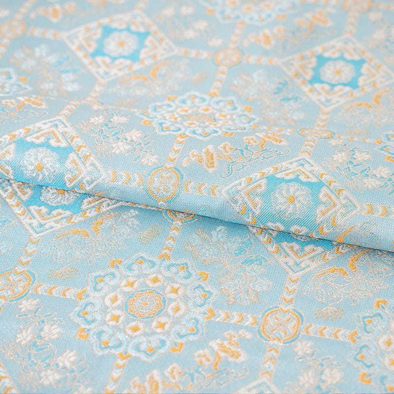 Tissu jacquard satiné brocart Song : style tibétain, matériau pour gilet Hanfu