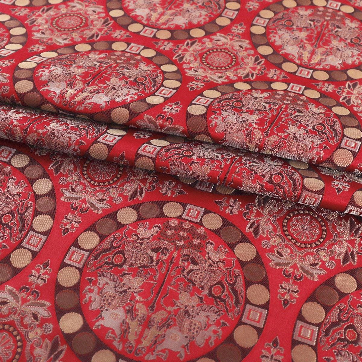 Chinese Brocade Fabric: Mongolian Gown Jacquard Silk, 59" Wide