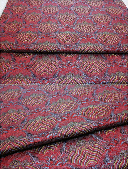 Ocean Waves Silk Rayon Brocade Fabric: Dressmaking Material (29.5"/75cm)