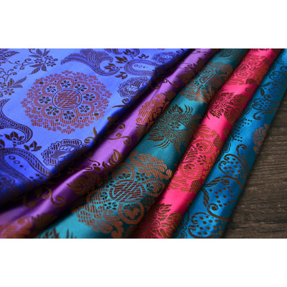 Floral Brocade Fabric: Chinese Rayon Damask, 35" Wide