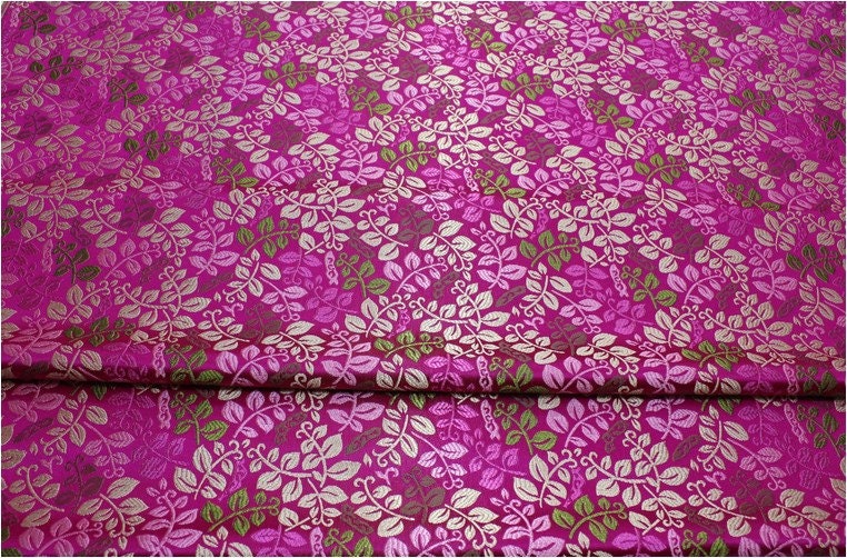 Leaf Brocade Fabric: Silk Rayon Jacquard for Cheongsam & Kimono