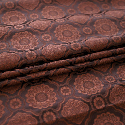 Red & Blue Floral Brocade Fabric: 29.5"W Rayon Cheongsam Material