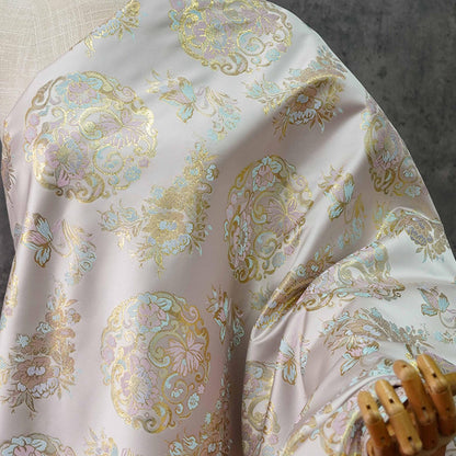 Gold Thread Brocade Fabric: 59"W Mongolian Tibetan Style