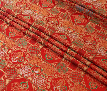 Mongolian Brocade Fabric: Tibetan Gown Material, 29.5" Wide, By The Meter