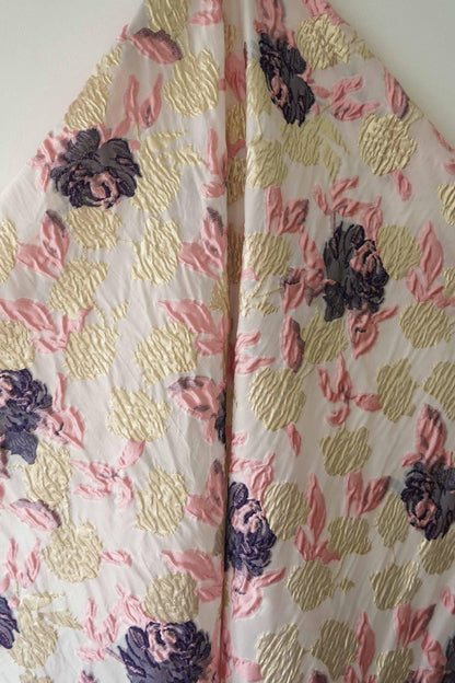 Gold Thread Jacquard Fabric: 53"W Retro Palace Damask - By The Meter