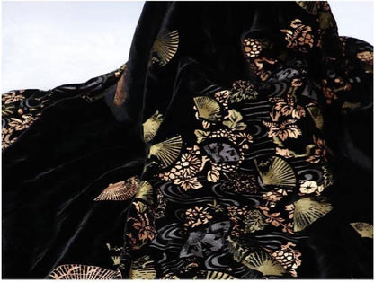 Gold Foil Adhesive Velvet Fabric ��� Luxurious Shimmer Craft & Sewing Materi"Wide