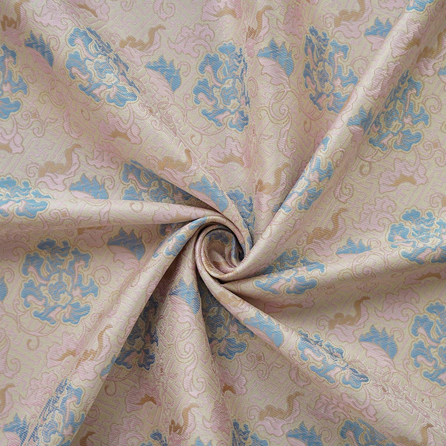 Tissu brocart à motif pivoine : 55 pouces, style tibétain impérial