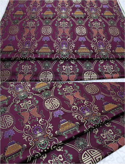 Pisces Double Fish Silk Brocade Fabric: Cheongsam Fabric, Home Decor