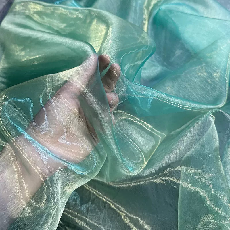 Silky Organza Fabric: Bright Sheer Water-Gloss, 55" Wide