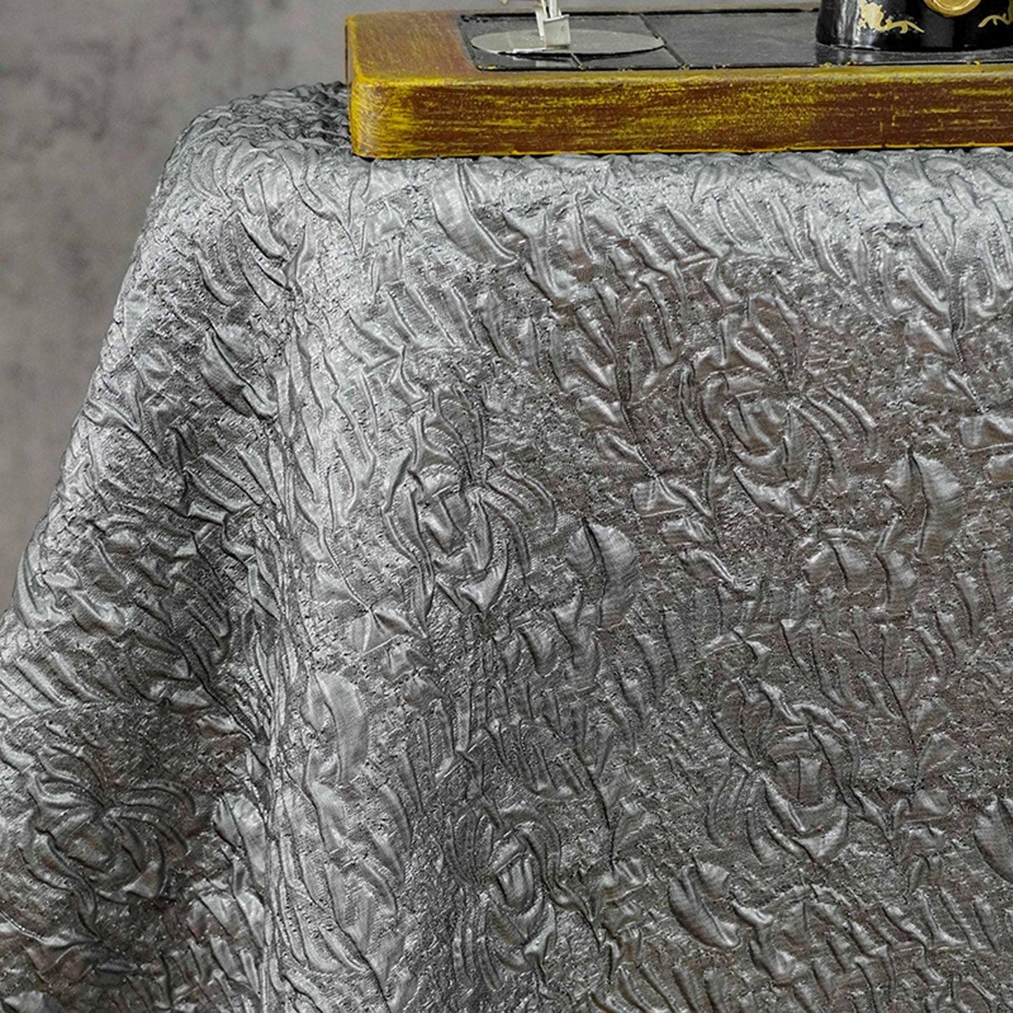 Embossed Jacquard Fabric with Metallic Threads ��� Textured Vintage Ma