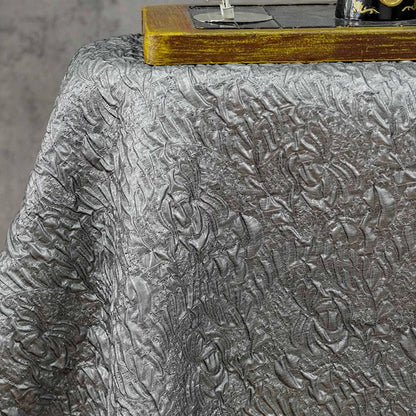 Embossed Jacquard Fabric with Metallic Threads ��� Textured Vintage Ma