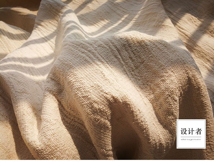 Jacquard Linen Fabric: Thick Zen Style, Sustainable Cotton (53"W)