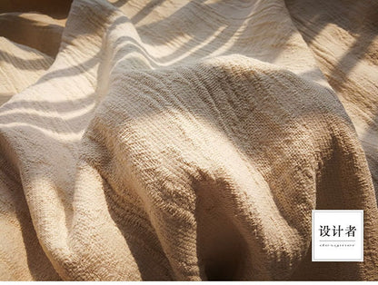 Jacquard Linen Fabric: Thick Zen Style, Sustainable Cotton (53"W)