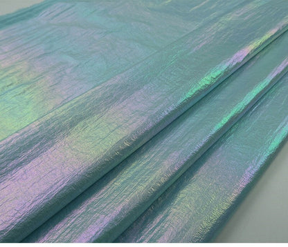 Tissu en nylon matelassé holographique : matériau imperméable pour doudoune en duvet d'oie