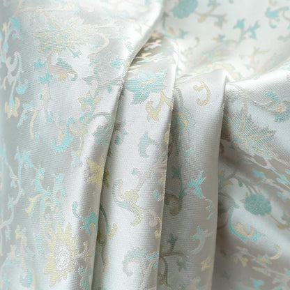 Floral Silk Brocade Fabric: 55"W Chinese Mongolian Pattern