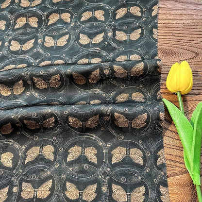 Elegant Vintage Butterfly Rayon Jacquard Cloud Brocade Fabric, 59" Wide