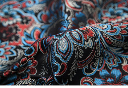 Tissu brocart de soie à motif de phénix : tissu pour cheongsam de 114 cm de large